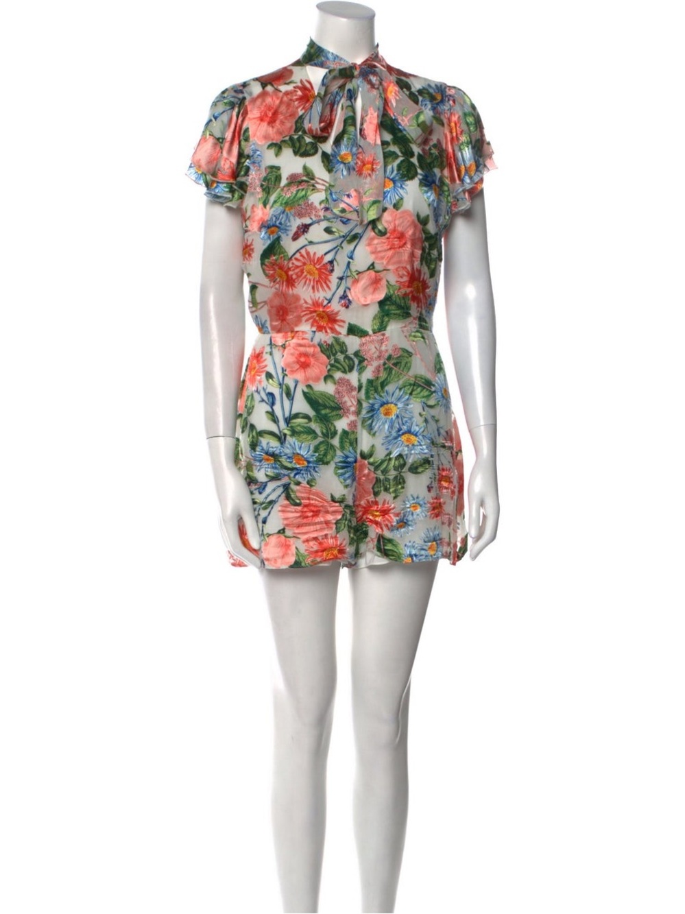 Alice + Olivia “McCall Floral Devore Romper”